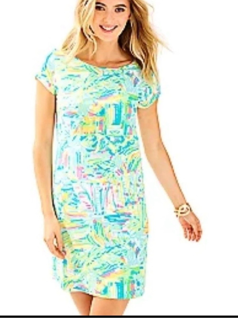 Lilly Pulitzer Marlowe Dress Sea Salt and Sun Pima Cotton XL